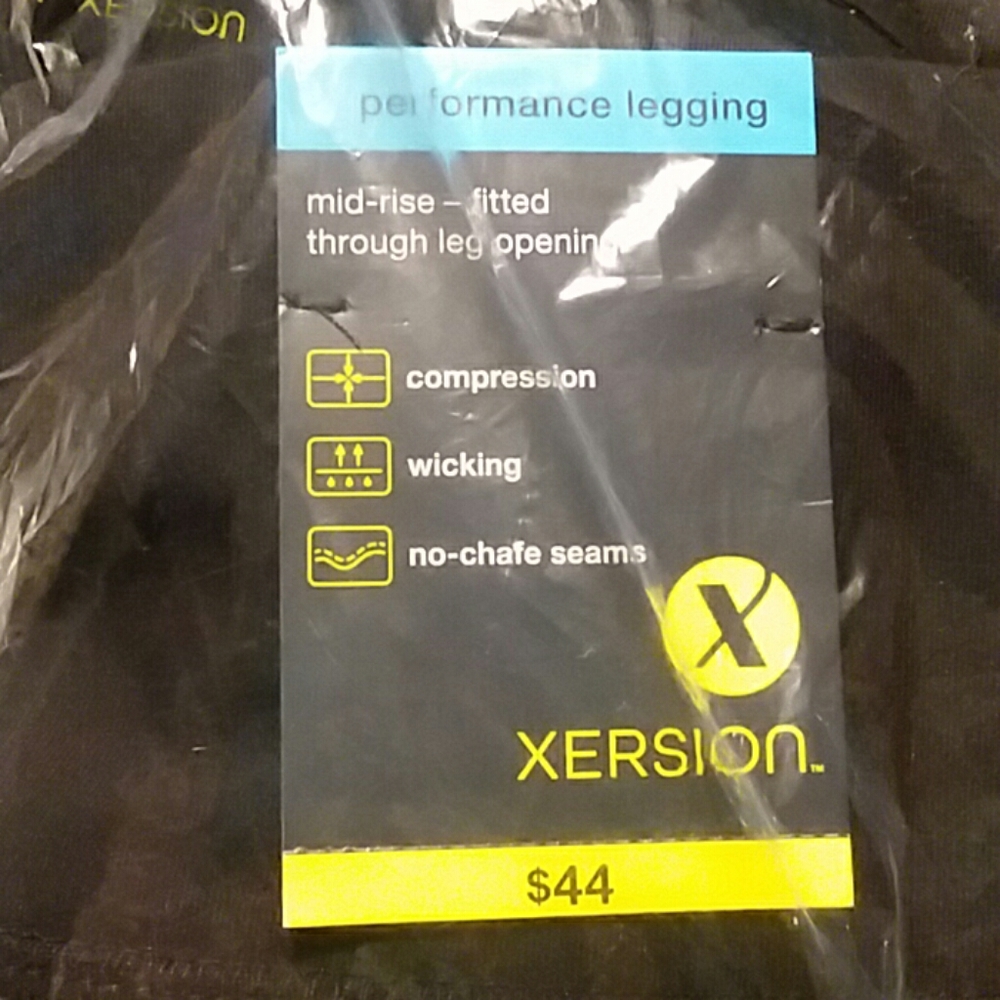 NWT Xersion-Plus Womens Mid Rise Legging  Blk XXL